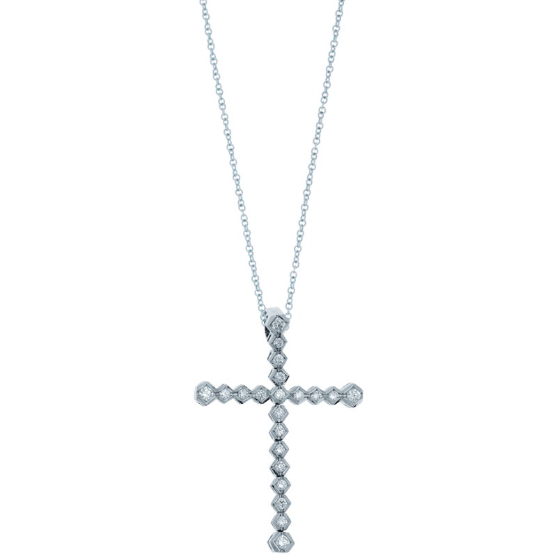23426-800x800h Σταυρός 18 καρατίων με διαμάντια 0,68ct - Image 1